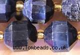 CTE2298 15 inches 9*10mm faceted blue tiger eye beads