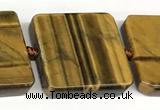 CTE2302 15 inches 26mm – 27mm square yellow tiger eye beads