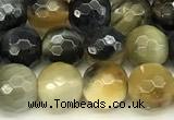 CTE2310 15 inches 6mm faceted round golden & blue tiger eye beads