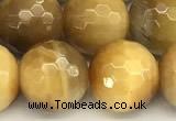 CTE2318 15 inches 12mm faceted round golden tiger eye beads