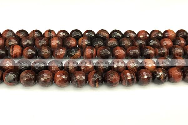 CTE2321 15 inches 8mm faceted round red tiger eye beads