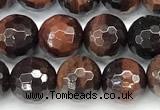 CTE2344 15 inches 6mm faceted round red tiger eye beads