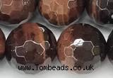 CTE2347 15 inches 12mm faceted round red tiger eye beads