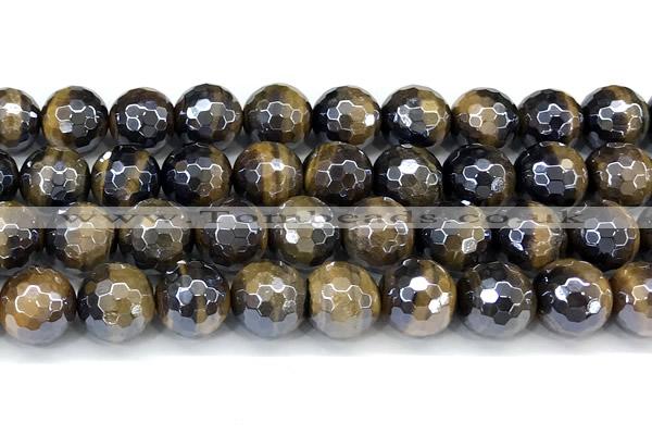 CTE2361 15 inches 12mm faceted round AB-color yellow tiger eye beads