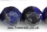 CTE2402 15 inches 12mm facted round blue tiger eye beads