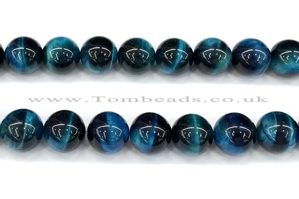 CTE2428 15 inches 14mm round blue tiger eye beads