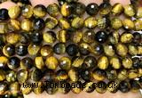 CTE2464 15 inches 8mm faceted round yellow tiger eye beads wholesale