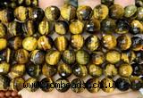 CTE2465 15 inches 10mm faceted round yellow tiger eye beads wholesale