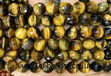 CTE2466 15 inches 12mm faceted round yellow tiger eye beads wholesale