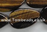 CTE308 15.5 inches 22*34mm flat teardrop yellow tiger eye gemstone beads