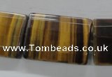 CTE317 15.5 inches 25*35mm faceted rectangle yellow tiger eye beads