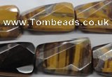 CTE319 20*30mm twisted & faceted rectangle yellow tiger eye beads