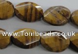 CTE321 15.5 inches 15*20mm twisted & faceted oval yellow tiger eye beads