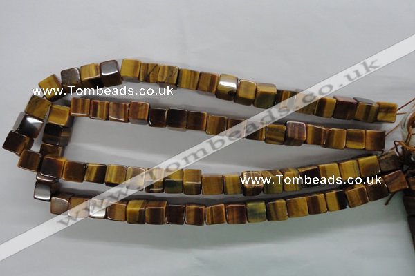 CTE327 15.5 inches 10*10mm cube yellow tiger eye gemstone beads