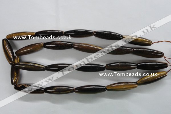 CTE331 15.5 inches 10*35mm rice yellow tiger eye gemstone beads