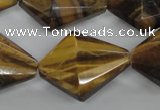 CTE333 15.5 inches 22*30mm pyramid yellow tiger eye gemstone beads