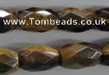 CTE334 15.5 inches 13*20mm faceted drum yellow tiger eye gemstone beads