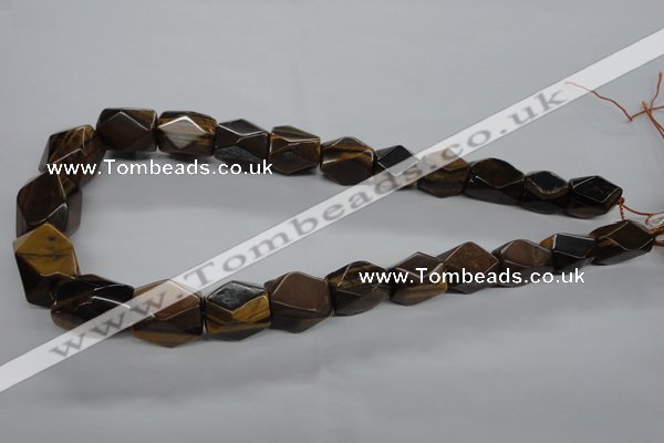 CTE335 10*18mm – 18*22mm faceted nuggets yellow tiger eye gemstone beads
