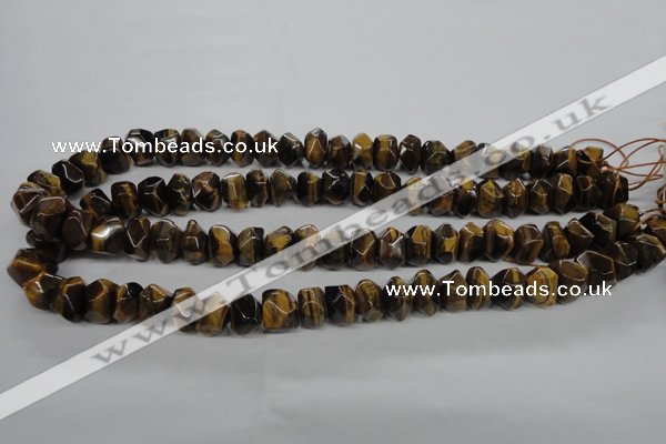 CTE336 15.5 inches 8*12mm faceted nuggets yellow tiger eye gemstone beads