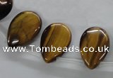 CTE338 Top-drilled 13*18mm flat teardrop yellow tiger eye gemstone beads