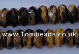 CTE403 15.5 inches 8*14mm faceted rondelle yellow tiger eye beads