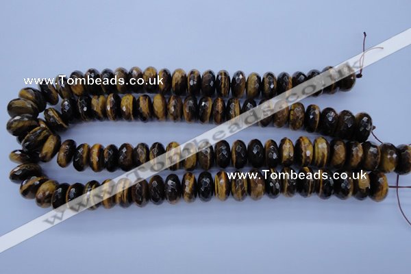 CTE404 15.5 inches 8*16mm faceted rondelle yellow tiger eye beads