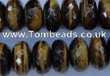 CTE405 15.5 inches 10*18mm faceted rondelle yellow tiger eye beads