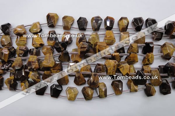 CTE409 Top-drilled 13*14mm faceted trapezoid yellow tiger eye beads