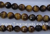 CTE422 15.5 inches 8mm faceted round yellow tiger eye beads