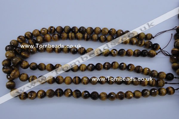 CTE423 15.5 inches 10mm faceted round yellow tiger eye beads