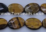 CTE431 15.5 inches 15*20mm faceted oval yellow tiger eye beads