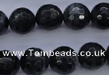 CTE445 15.5 inches 14mm faceted round blue tiger eye beads