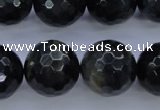 CTE447 15.5 inches 18mm faceted round blue tiger eye beads