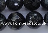 CTE448 15.5 inches 20mm faceted round blue tiger eye beads