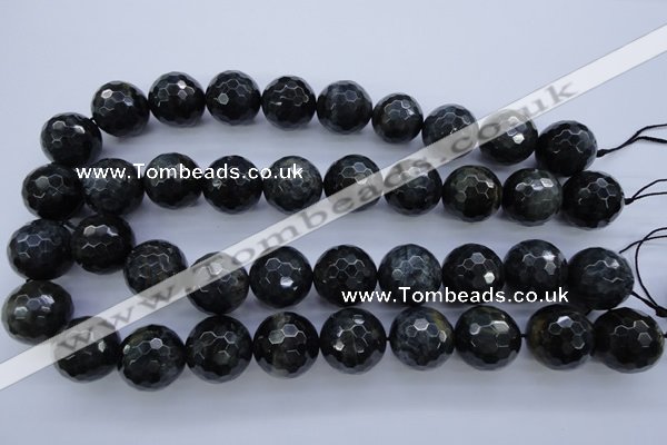 CTE448 15.5 inches 20mm faceted round blue tiger eye beads