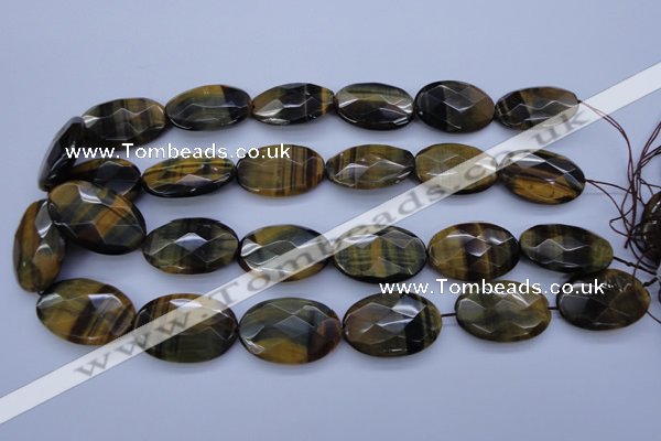 CTE450 15.5 inches 20*30mm faceted oval blue tiger eye beads