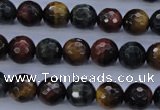 CTE454 15.5 inches 10mm faceted round mixed tiger eye beads