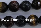 CTE457 15.5 inches 16mm faceted round mixed tiger eye beads