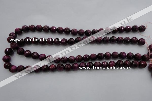 CTE473 15.5 inches 10mm faceted round red tiger eye beads wholesale