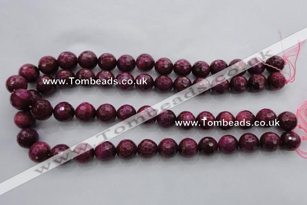 CTE475 15.5 inches 14mm faceted round red tiger eye beads wholesale