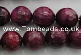 CTE476 15.5 inches 16mm faceted round red tiger eye beads wholesale