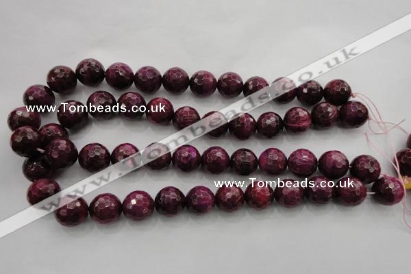 CTE476 15.5 inches 16mm faceted round red tiger eye beads wholesale