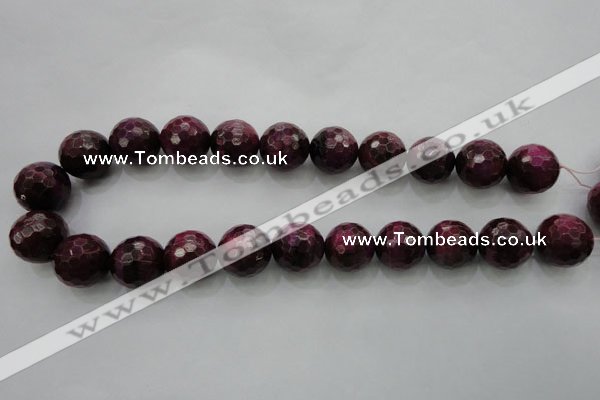 CTE477 15.5 inches 18mm faceted round red tiger eye beads wholesale