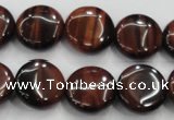 CTE53 15.5 inches 15mm flat round red tiger eye gemstone beads