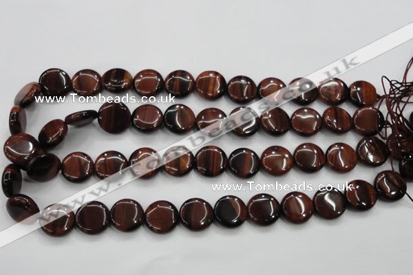 CTE53 15.5 inches 15mm flat round red tiger eye gemstone beads