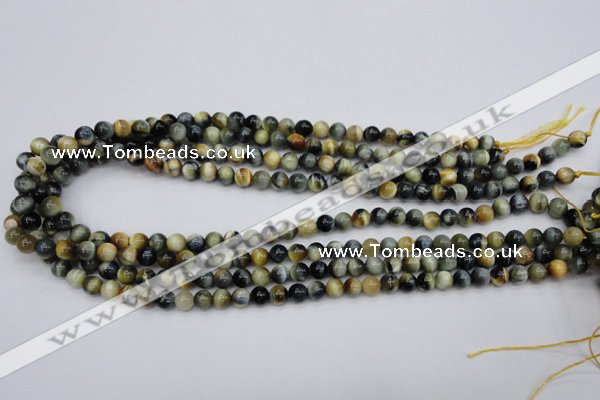 CTE551 15.5 inches 6mm round golden & blue tiger eye beads