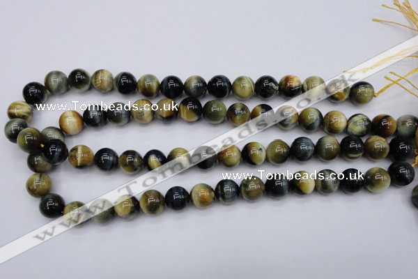 CTE553 15.5 inches 10mm round golden & blue tiger eye beads