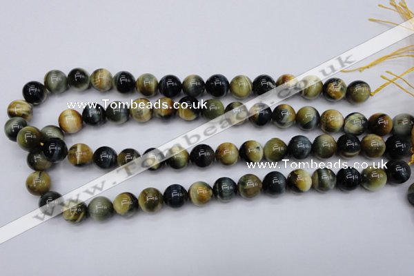 CTE554 15.5 inches 12mm round golden & blue tiger eye beads