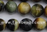 CTE557 15.5 inches 18mm round golden & blue tiger eye beads