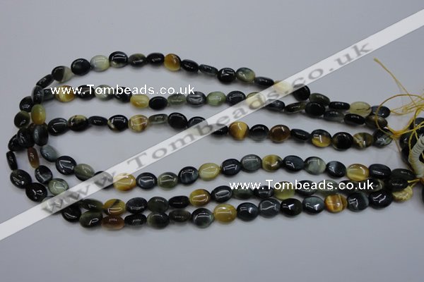 CTE568 15.5 inches 8*10mm oval golden & blue tiger eye beads